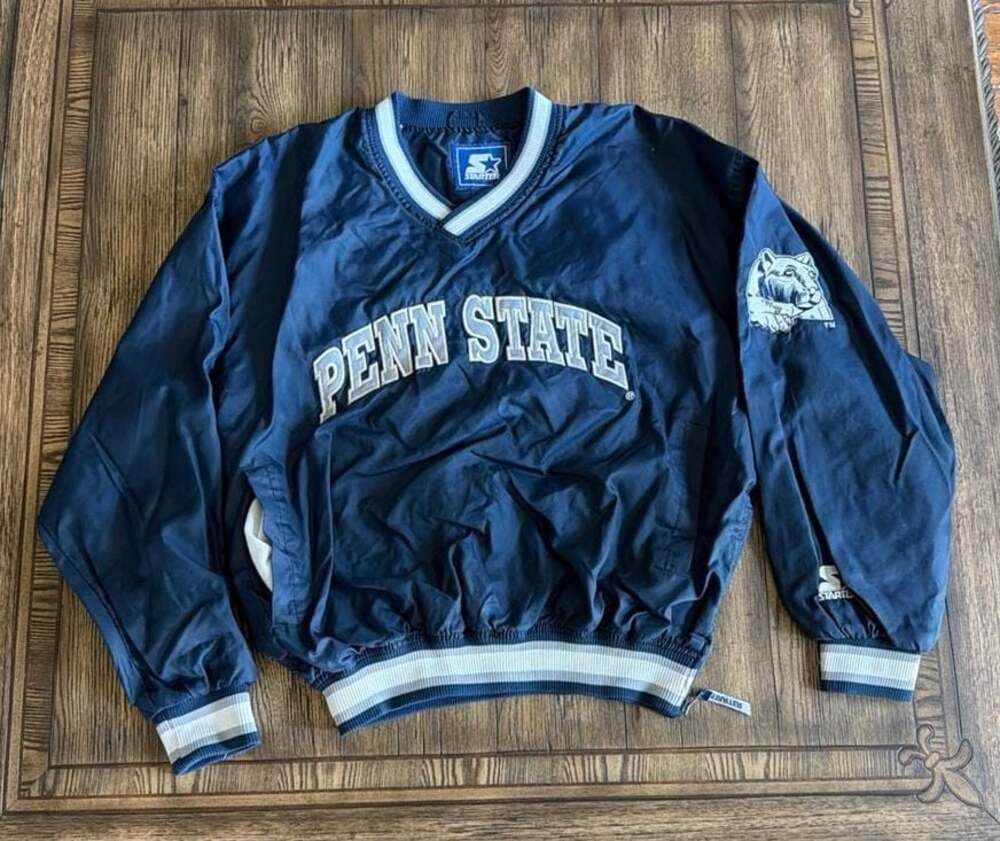 Vintage Starter Penn State Nittany Lions V-Neck Windbreaker Pullover Jacket Size